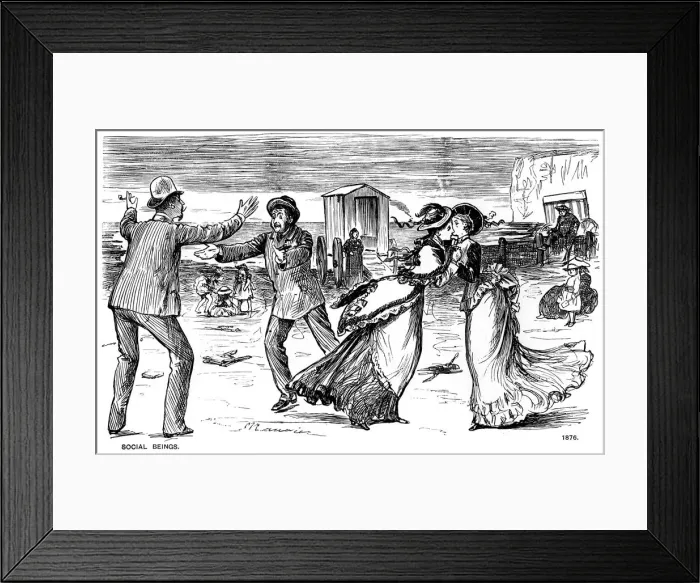 Framed Print : Social Beings, 1876 (1891). Artist: George du Maurier Framed Print : Social Beings, 1876 (1891). Artist: George du Maurier