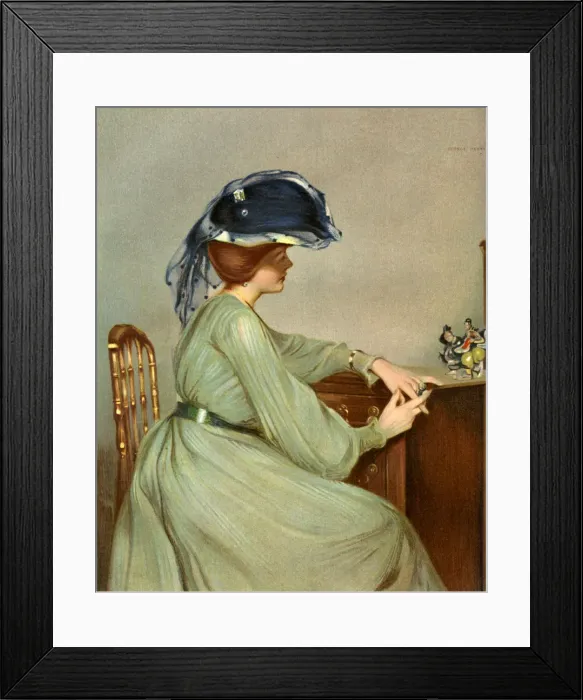 Framed Print : The Blue Veil, 1904. Artist: George Henry Framed Print : The Blue Veil, 1904. Artist: George Henry