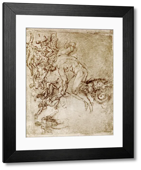 Framed Print : Pen and ink sketches by Leonardo De Vinci, 1913. Artist: Leonardo da Vinci Framed Print : Pen and ink sketches by Leonardo De Vinci, 1913. Artist: Leonardo da Vinci