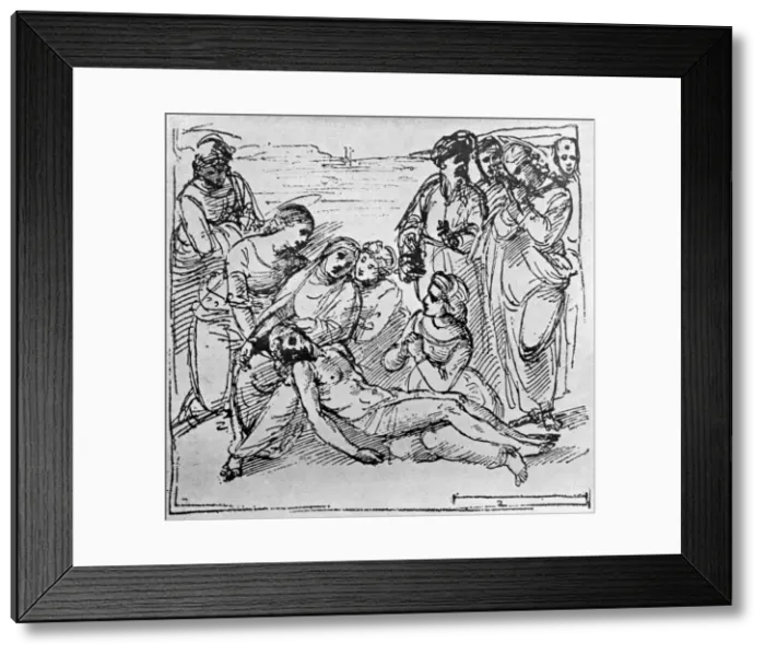 Framed Print : Study for The Entombment, 1913. Artist: Raphael Framed Print : Study for The Entombment, 1913. Artist: Raphael