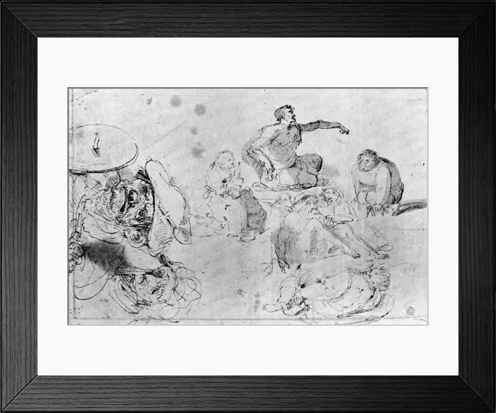 Framed Print : A page of sketches, attributed to Jerome Bosch. Artist: Hieronymus Bosch Framed Print : A page of sketches, attributed to Jerome Bosch. Artist: Hieronymus Bosch