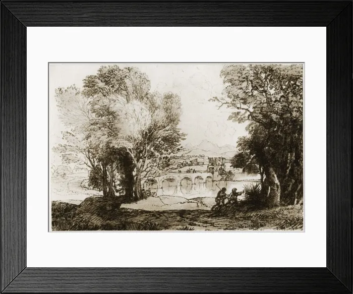 Framed Print : An Italian landscape, 1913. Artist: Claude Lorrain Framed Print : An Italian landscape, 1913. Artist: Claude Lorrain