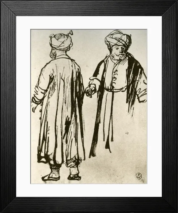 Framed Print : Two Turks Walking, 1913. Artist: Rembrandt Harmensz van Rijn Framed Print : Two Turks Walking, 1913. Artist: Rembrandt Harmensz van Rijn