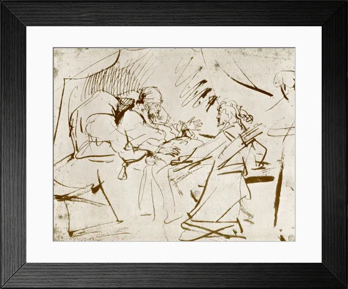 Framed Print : Jacob at Isaacs Bedside, 1913. Artist: Rembrandt Harmensz van Rijn Framed Print : Jacob at Isaacs Bedside, 1913. Artist: Rembrandt Harmensz van Rijn