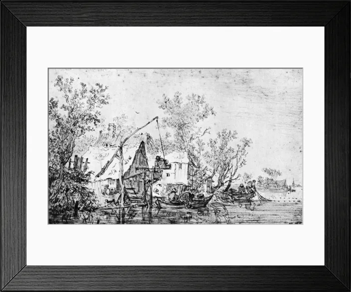 Framed Print : A Dutch River, 1913. Artist: Jan van Goyen Framed Print : A Dutch River, 1913. Artist: Jan van Goyen