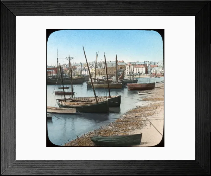 Framed Print : Fishing fleet, St Ives, Cornwall, late 19th or early 20th century. Artist: Church Army Lantern Department Framed Print : Fishing fleet, St Ives, Cornwall, late 19th or early 20th century. Artist: Church Army Lantern Department