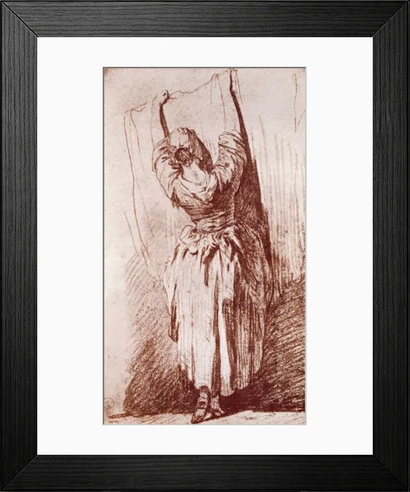 Framed Print : Hanging up the Washing, 1913. Artist: Jean-Simeon Chardin Framed Print : Hanging up the Washing, 1913. Artist: Jean-Simeon Chardin
