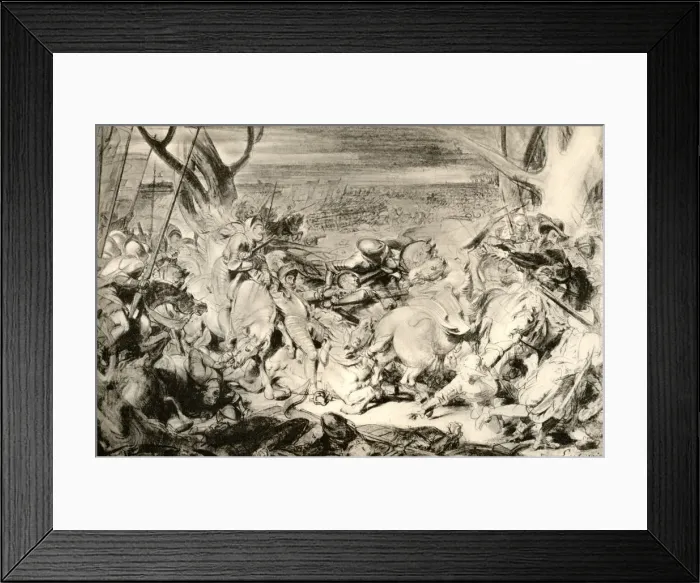Framed Print : La Bataille de Dreux, 1913. Artist: Eugene Delacroix Framed Print : La Bataille de Dreux, 1913. Artist: Eugene Delacroix