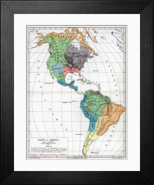 Framed Print : Races of America, 1901 Framed Print : Races of America, 1901
