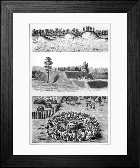 Framed Print : Native American archaeological sites, USA, 1901 Framed Print : Native American archaeological sites, USA, 1901
