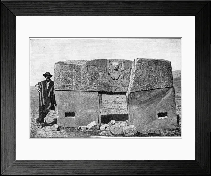 Framed Print : Eastern aspect of the monolithic gate of Akapana, Tiahuanaco, Bolivia, 1901 Framed Print : Eastern aspect of the monolithic gate of Akapana, Tiahuanaco, Bolivia, 1901