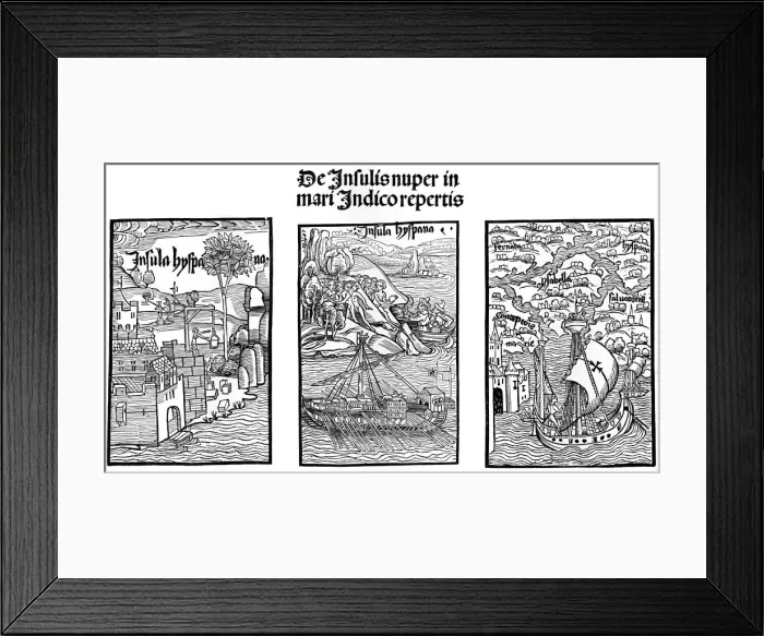 Framed Print : The landing of Christopher Columbus on Hispaniola, 1901 Framed Print : The landing of Christopher Columbus on Hispaniola, 1901