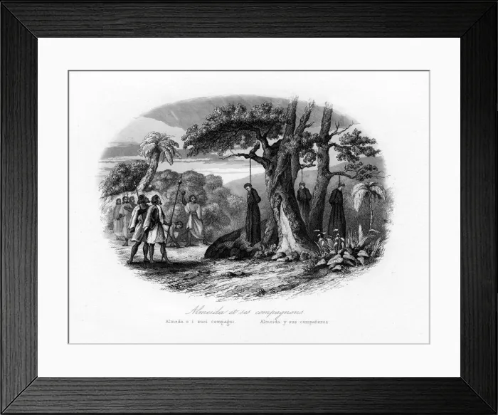 Framed Print : Martyrdom of Almeida and his companions, c1840. Artist: N Remond Framed Print : Martyrdom of Almeida and his companions, c1840. Artist: N Remond