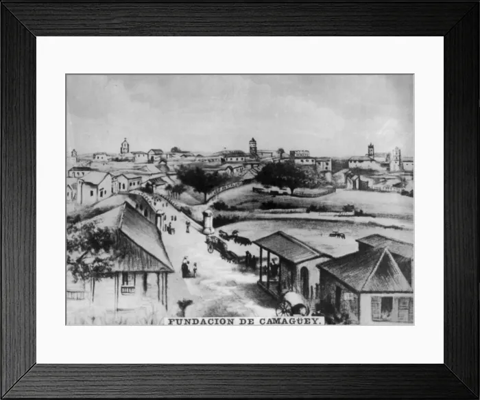 Framed Print : The foundation of Camaguey, Cuba, c1910