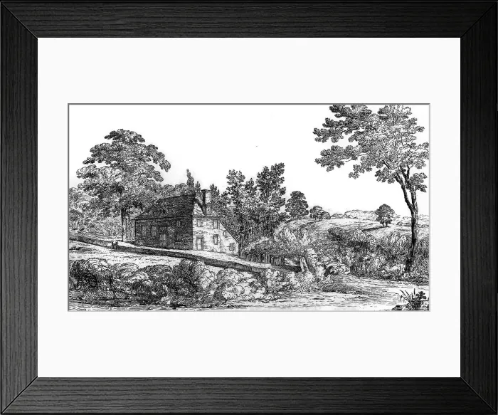 Framed Print : View of Jordaens, the meeting house of the Society of Friends, Buckinghamshire, 1840. Artist: Robert Blemmell Schnebbelie Framed Print : View of Jordaens, the meeting house of the Society of Friends, Buckinghamshire, 1840. Artist: Robert Blemmell Schnebbelie
