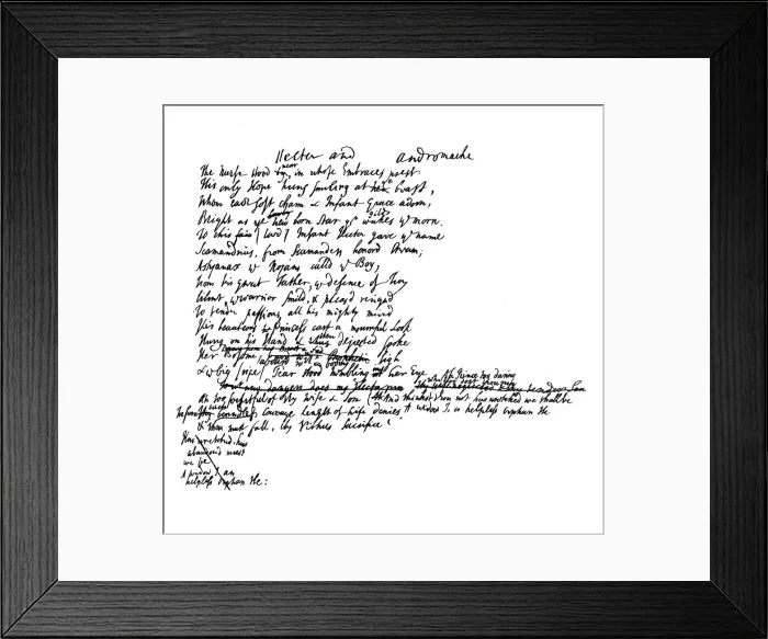 Framed Print : An extract from the original manuscript of Popes translation of Homer, 18th century, (1840) Framed Print : An extract from the original manuscript of Popes translation of Homer, 18th century, (1840)