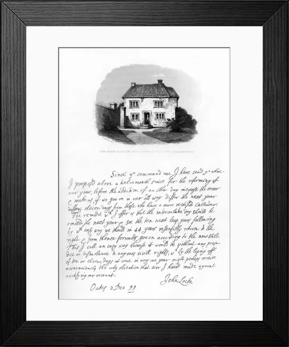 Framed Print : Part of a letter from John Locke to Sir Hans Sloane, late 17th-early 18th century, (1840). Artist: John Locke Framed Print : Part of a letter from John Locke to Sir Hans Sloane, late 17th-early 18th century, (1840). Artist: John Locke