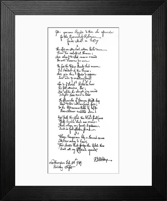 Framed Print : Poem by Dr Doddridge, 1746, (1840). Artist: Philip Doddridge Framed Print : Poem by Dr Doddridge, 1746, (1840). Artist: Philip Doddridge