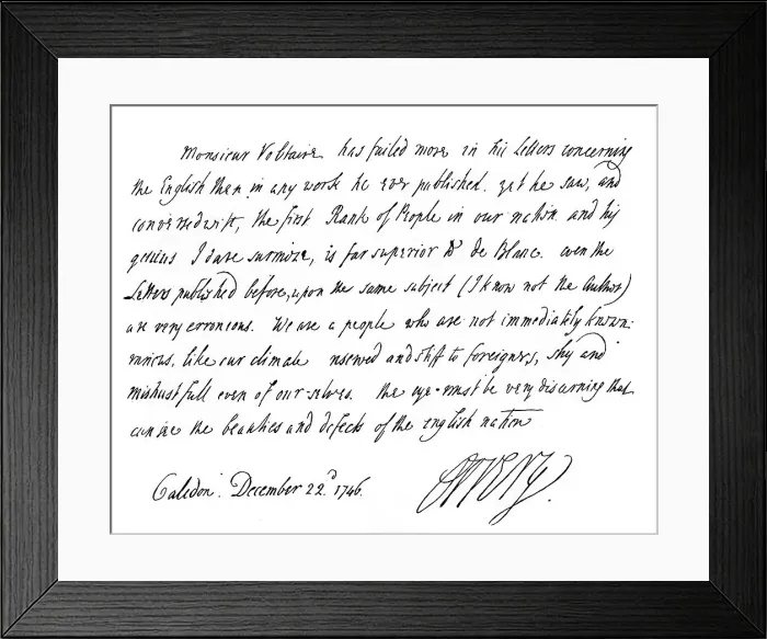 Framed Print : Extract of a letter from Lord Orrery to Dr Birch, 1746, (1840). Artist: John Boyle, Earl of Corke and Orrery Framed Print : Extract of a letter from Lord Orrery to Dr Birch, 1746, (1840). Artist: John Boyle, Earl of Corke and Orrery