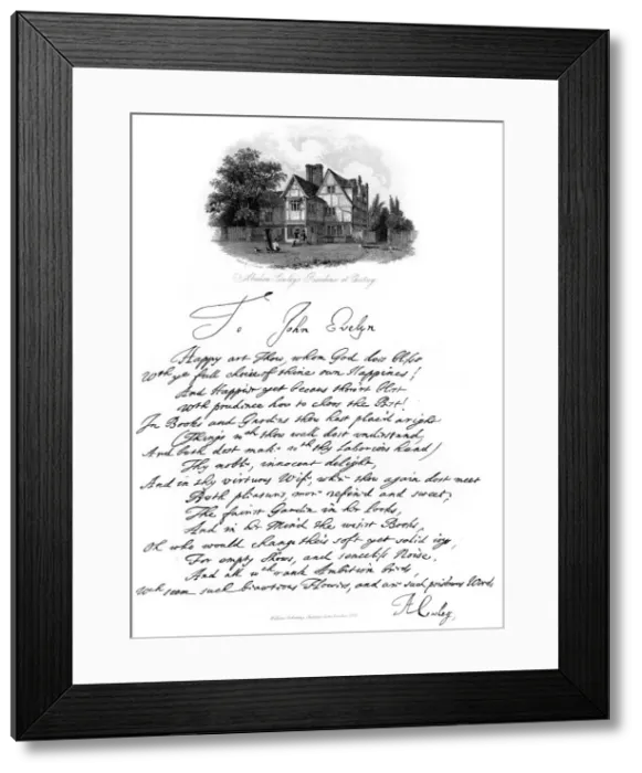 Framed Print : Letter from Abraham Cowley, late 17th-early 18th century, (1840). Artist: Abraham Cowley Framed Print : Letter from Abraham Cowley, late 17th-early 18th century, (1840). Artist: Abraham Cowley