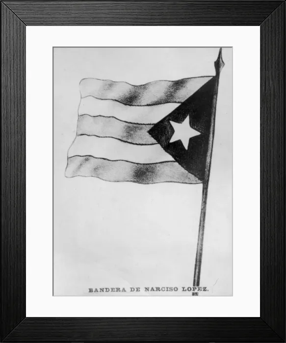 Framed Print : Narciso Lopezs flag, (1850s), 1920s Framed Print : Narciso Lopezs flag, (1850s), 1920s