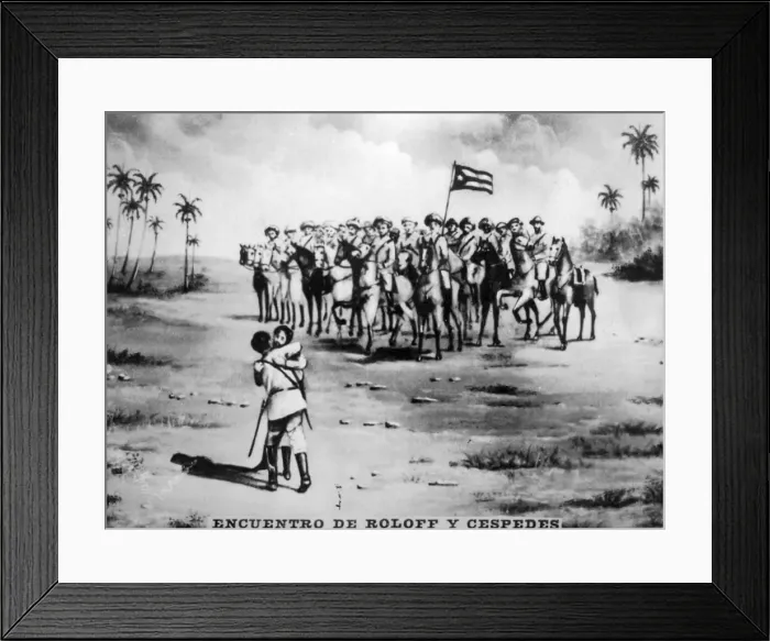 Framed Print : The meeting of Roloff and Cespedes, (1871), 1920s Framed Print : The meeting of Roloff and Cespedes, (1871), 1920s