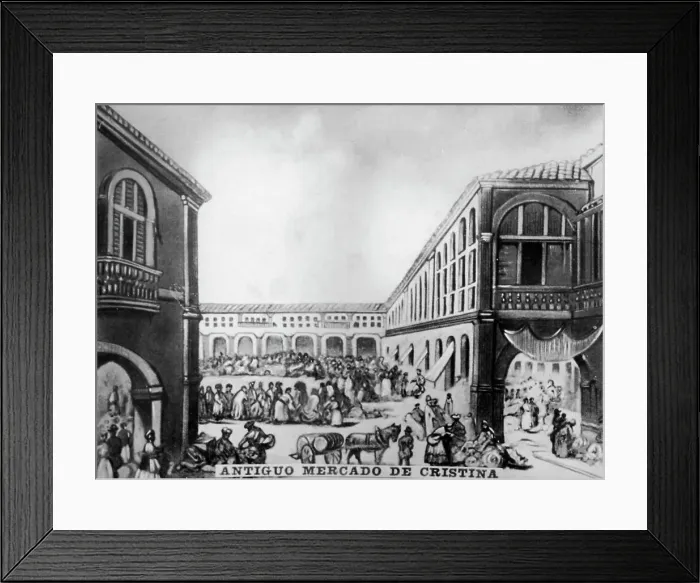 Framed Print : The Cristina old market, (19th century), 1920s Framed Print : The Cristina old market, (19th century), 1920s