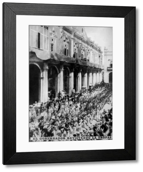 Framed Print : The governor inspecting the newly arrived troops, (1868), 1920s Framed Print : The governor inspecting the newly arrived troops, (1868), 1920s