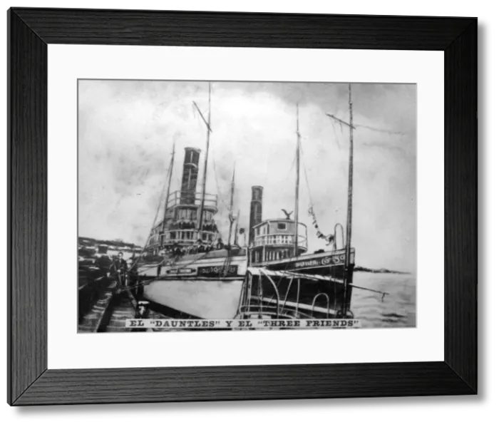 Framed Print : The Dauntless and the Three Friends, (1868), 1920s Framed Print : The Dauntless and the Three Friends, (1868), 1920s
