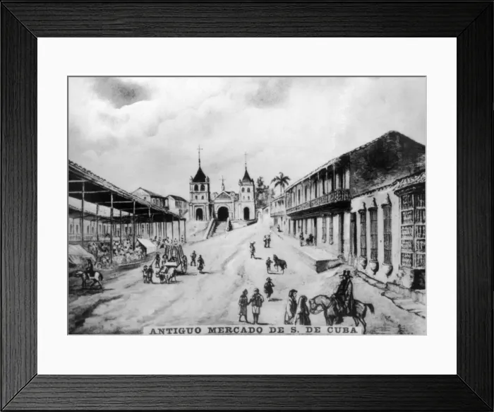 Framed Print : Old market of Santiago de Cuba, (19th century), 1920s Framed Print : Old market of Santiago de Cuba, (19th century), 1920s