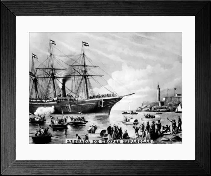 Framed Print : The Arrival of the Spanish Troops, (1860s), 1920s Framed Print : The Arrival of the Spanish Troops, (1860s), 1920s