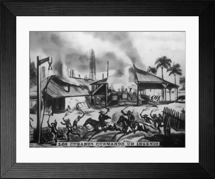 Framed Print : Cubans Burning Refineries, (1870s), 1920s Framed Print : Cubans Burning Refineries, (1870s), 1920s