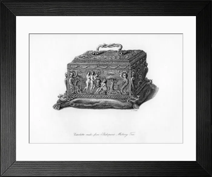 Framed Print : Carved cassolette made from the wood of Shakespeares mulberry tree, c18th century, (1840). Artist: C J Smith Framed Print : Carved cassolette made from the wood of Shakespeares mulberry tree, c18th century, (1840). Artist: C J Smith