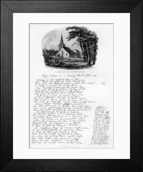 Framed Print : Stoke Poges Church, Buckinghamshire, c1750, (1840). Artist: C J Smith Framed Print : Stoke Poges Church, Buckinghamshire, c1750, (1840). Artist: C J Smith