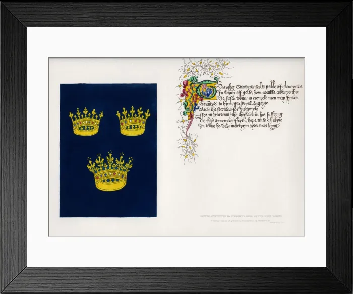 Framed Print : Banner and poem, c15th century, (1840) Framed Print : Banner and poem, c15th century, (1840)