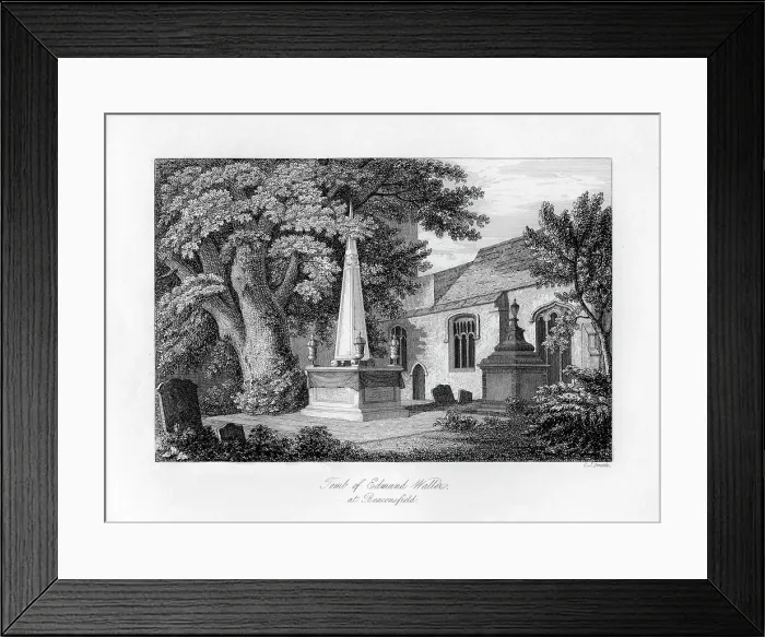 Framed Print : Tomb of Edmund Waller, Beaconsfield, Buckinghamshire, 1840. Artist: C J Smith Framed Print : Tomb of Edmund Waller, Beaconsfield, Buckinghamshire, 1840. Artist: C J Smith