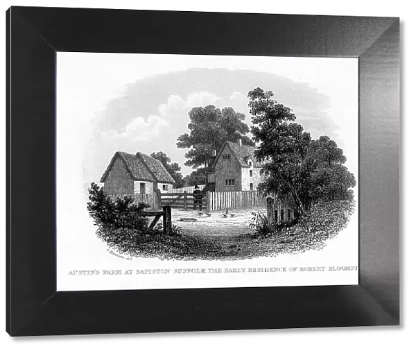 Austins Farm at Sapiston, Suffolk, the early residence of Robert Bloomfield, 1840. Artist: G Harrison