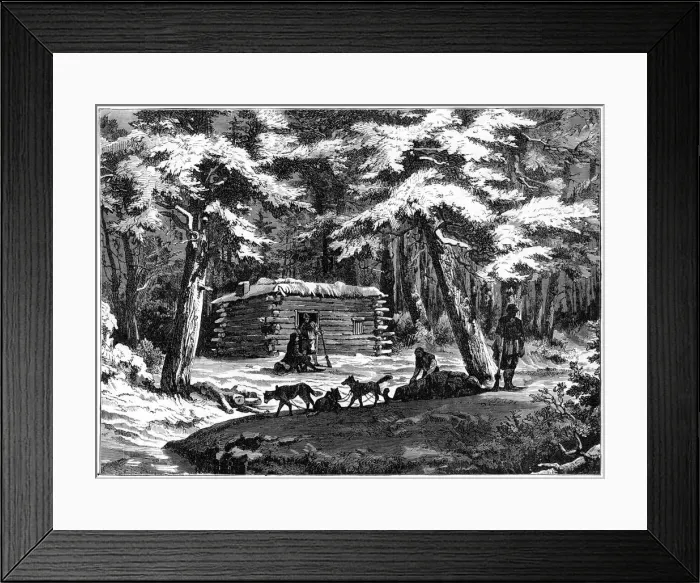 Framed Print : A winter hut in the Saskatchewan country, Canada, 1877 Framed Print : A winter hut in the Saskatchewan country, Canada, 1877