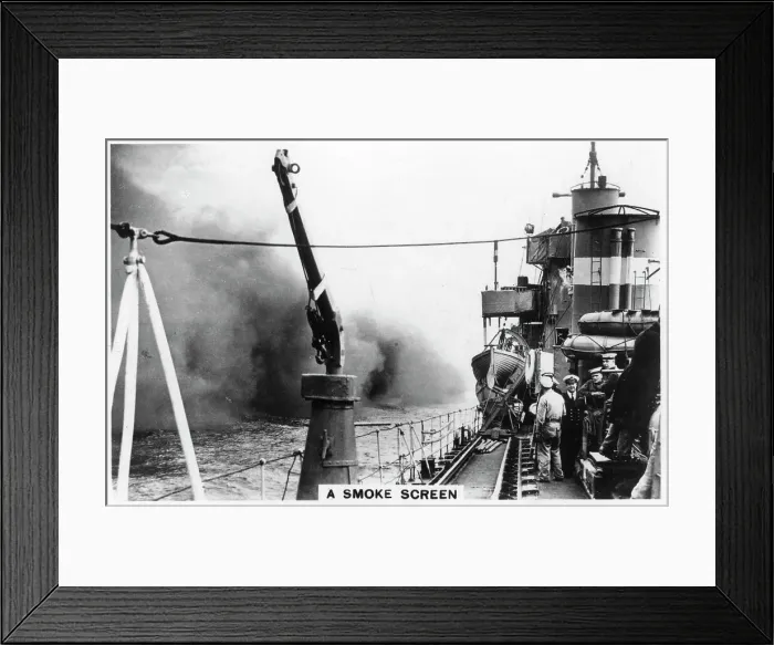 Framed Print : A smoke screen laid down by a destroyer, 1937 Framed Print : A smoke screen laid down by a destroyer, 1937