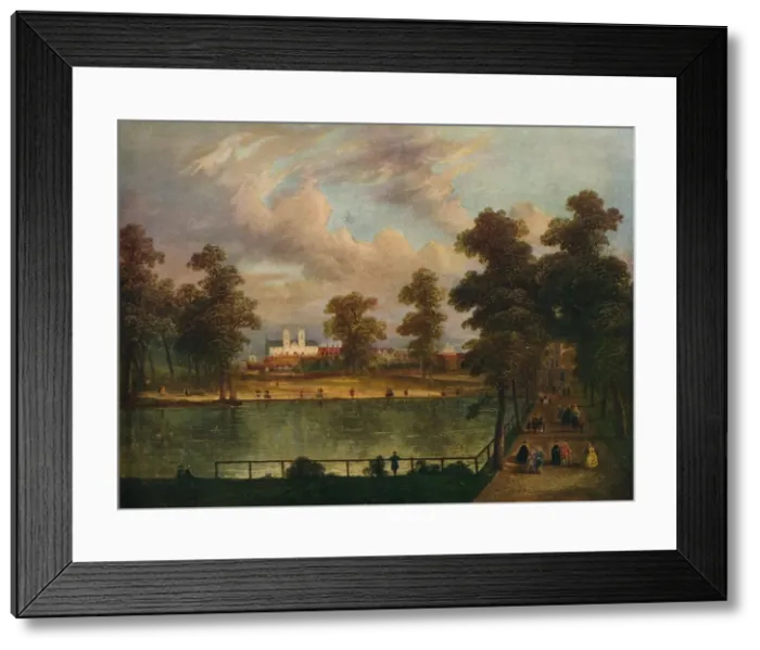 Framed Print : View in St. Jamess Park Showing Rosamonds Pond, 1840, (1909). Artist: William Hogarth Framed Print : View in St. Jamess Park Showing Rosamonds Pond, 1840, (1909). Artist: William Hogarth