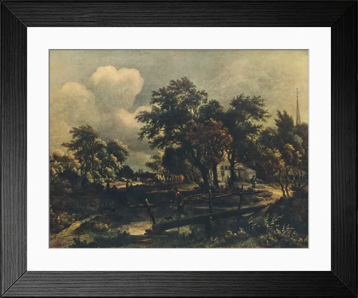 Framed Print : The Rustic Bridge, c17th century, (1909). Artist: Meindert Hobbema Framed Print : The Rustic Bridge, c17th century, (1909). Artist: Meindert Hobbema