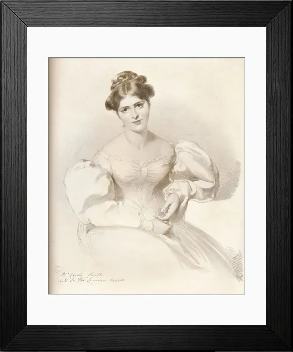 Framed Print : Frances Anne Fanny Kemble, (1809-1893), British actress, c1829, (1909). Artist: Richard James Lane Framed Print : Frances Anne Fanny Kemble, (1809-1893), British actress, c1829, (1909). Artist: Richard James Lane