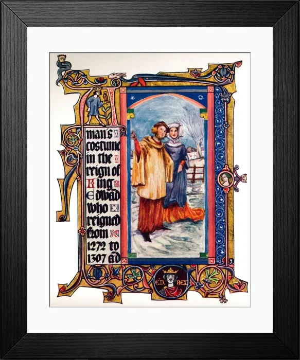Framed Print : Mans Costume in the Reign of King Edward I, (1909) Framed Print : Mans Costume in the Reign of King Edward I, (1909)