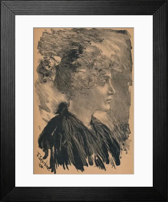 Framed Print : Sketch by F. Skarbina, 1896, (1898). Artist: Franz Skarbina Framed Print : Sketch by F. Skarbina, 1896, (1898). Artist: Franz Skarbina