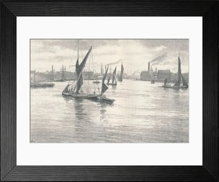 Framed Print : The Lower Pool. (1898). Artist: Thomas Robert Way Framed Print : The Lower Pool. (1898). Artist: Thomas Robert Way