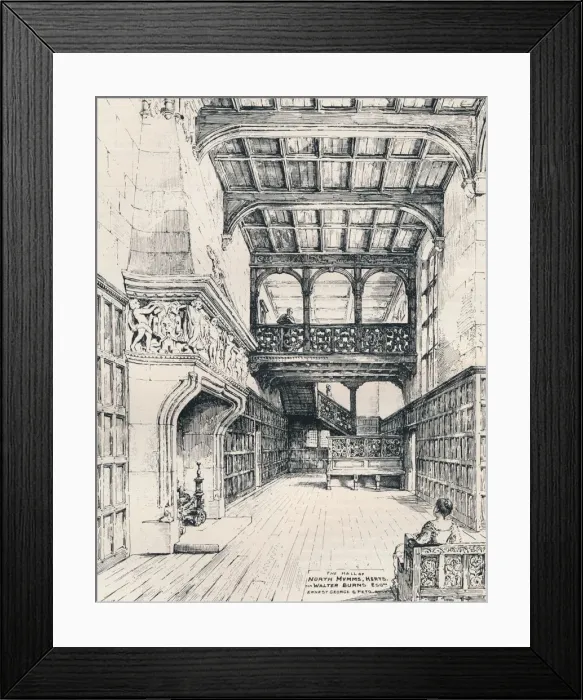Framed Print : The Hall of North Mymms, Herts, 1898 Framed Print : The Hall of North Mymms, Herts, 1898