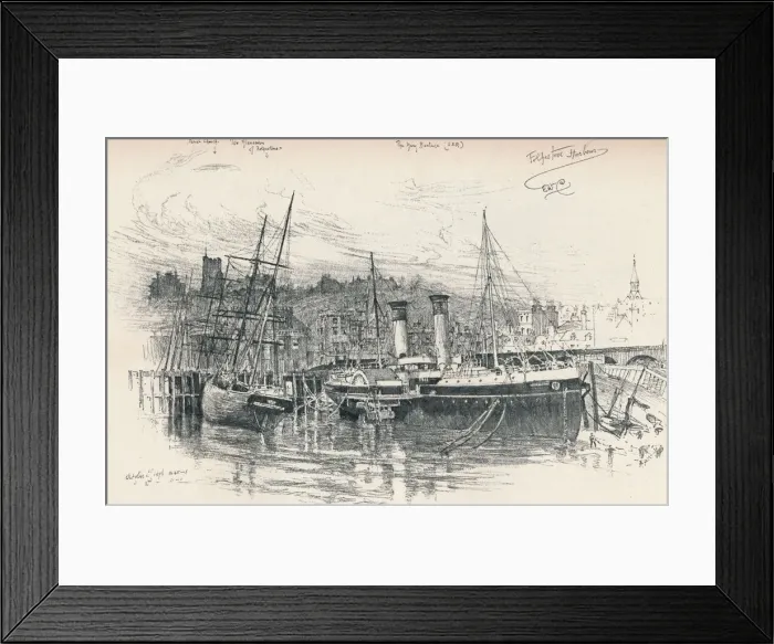 Framed Print : Folkestone Harbour, 1896, (1898). Artist: Edward William Charlton Framed Print : Folkestone Harbour, 1896, (1898). Artist: Edward William Charlton