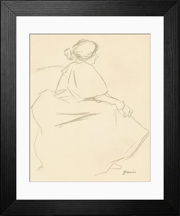 Framed Print : A Study In Crayon, c1872-1898, (1898). Artist: Jean Louis Forain Framed Print : A Study In Crayon, c1872-1898, (1898). Artist: Jean Louis Forain