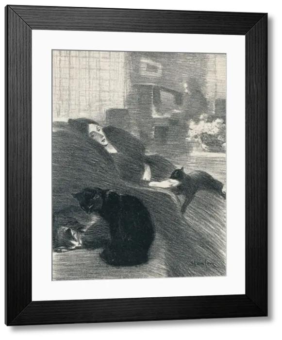 Framed Print : Quand Nous Serons Vieux from Chansons De Femmes, 1897, (1898). Artist: Theophile Alexandre Steinlen Framed Print : Quand Nous Serons Vieux from Chansons De Femmes, 1897, (1898). Artist: Theophile Alexandre Steinlen