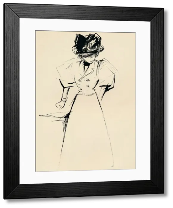 Framed Print : Study in Indian Ink by Forain, c1898. Artist: Jean Louis Forain Framed Print : Study in Indian Ink by Forain, c1898. Artist: Jean Louis Forain